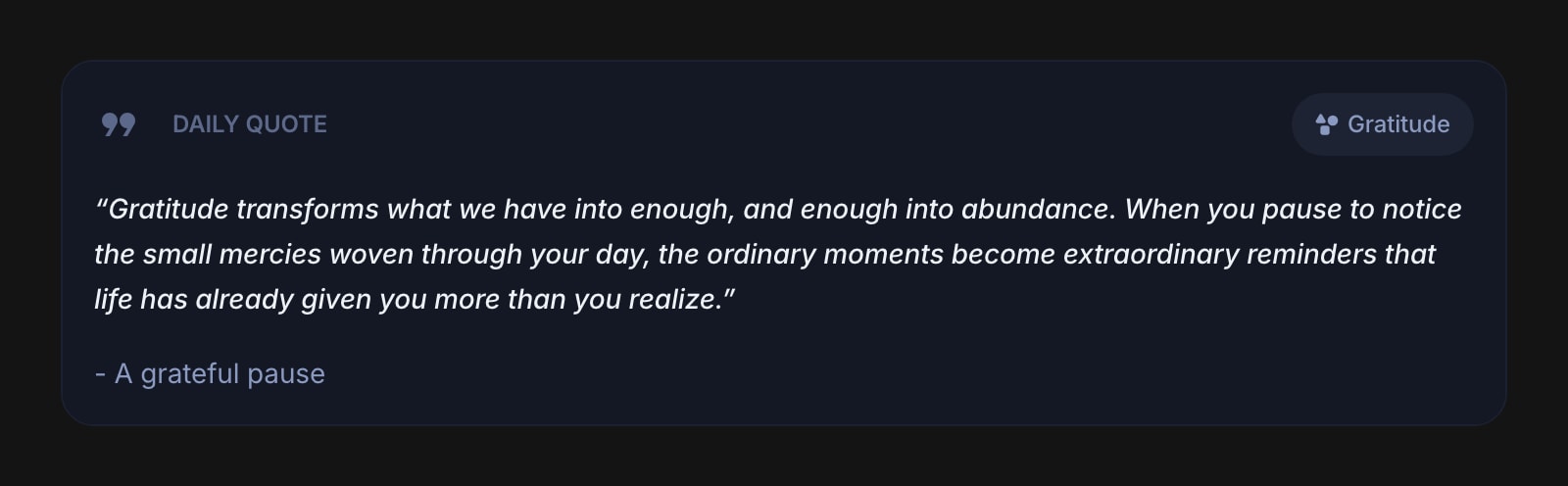 DailyQuote color dim