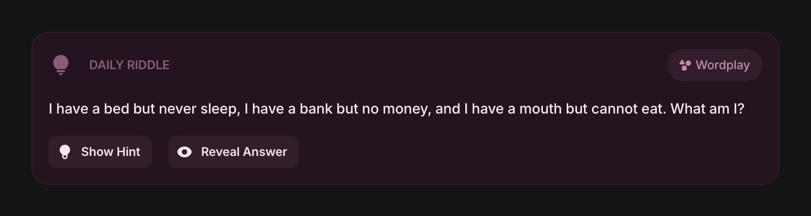 DailyRiddle color dim