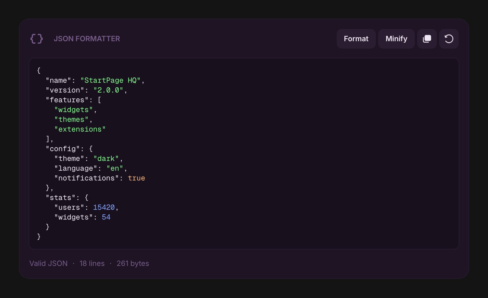 JsonFormatter color dim