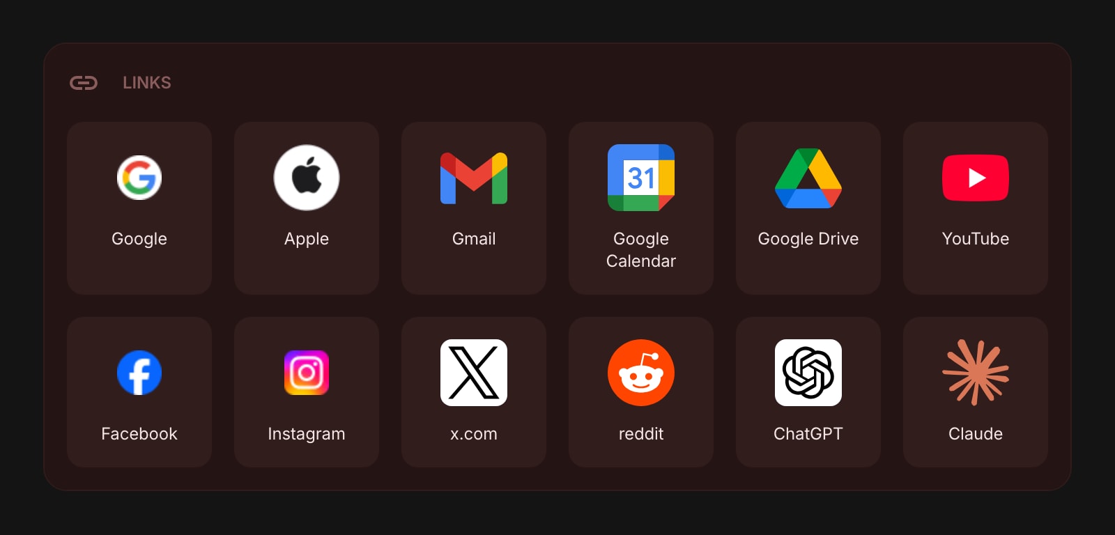 Links color dim