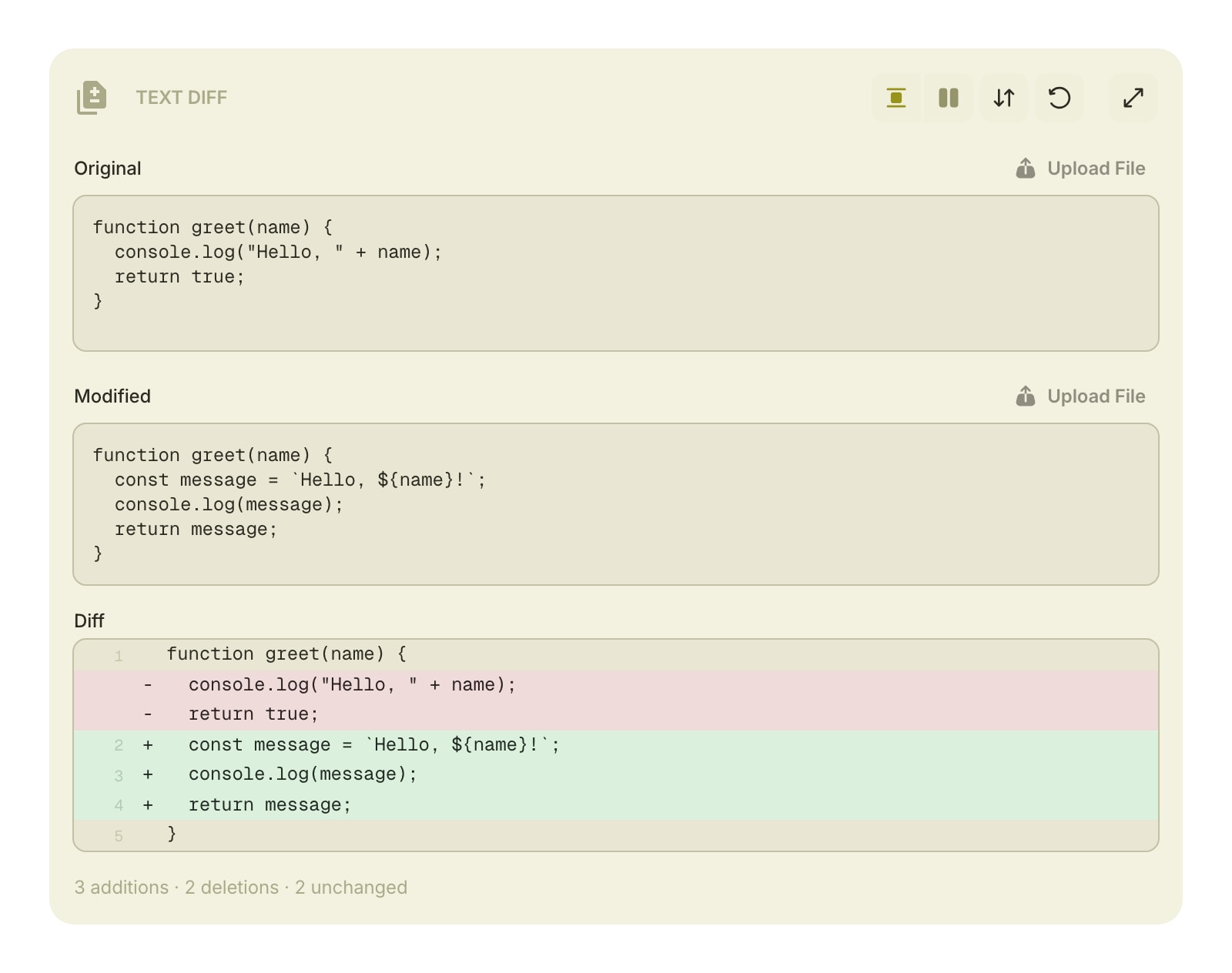 TextDiff color light