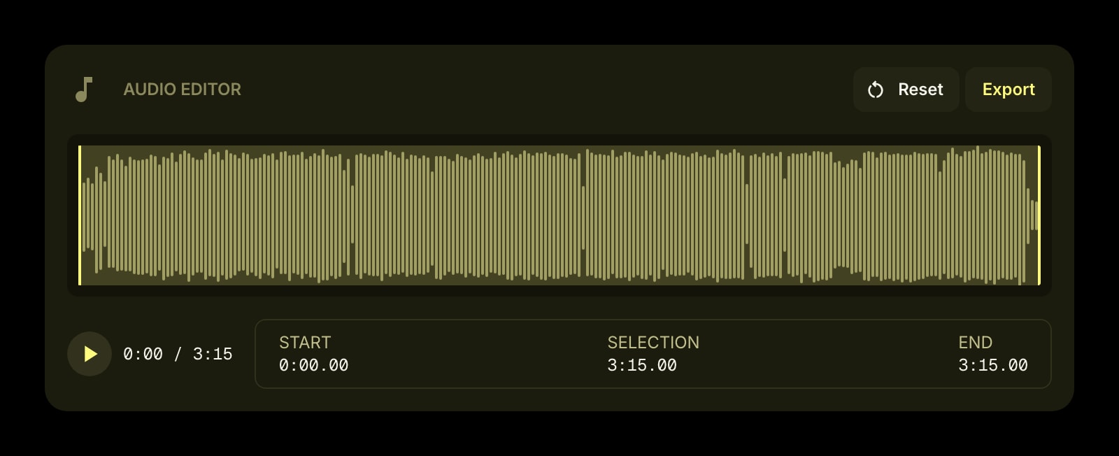AudioEditor color dark