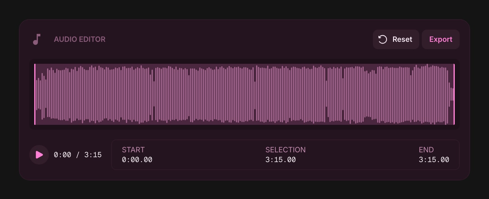AudioEditor color dim
