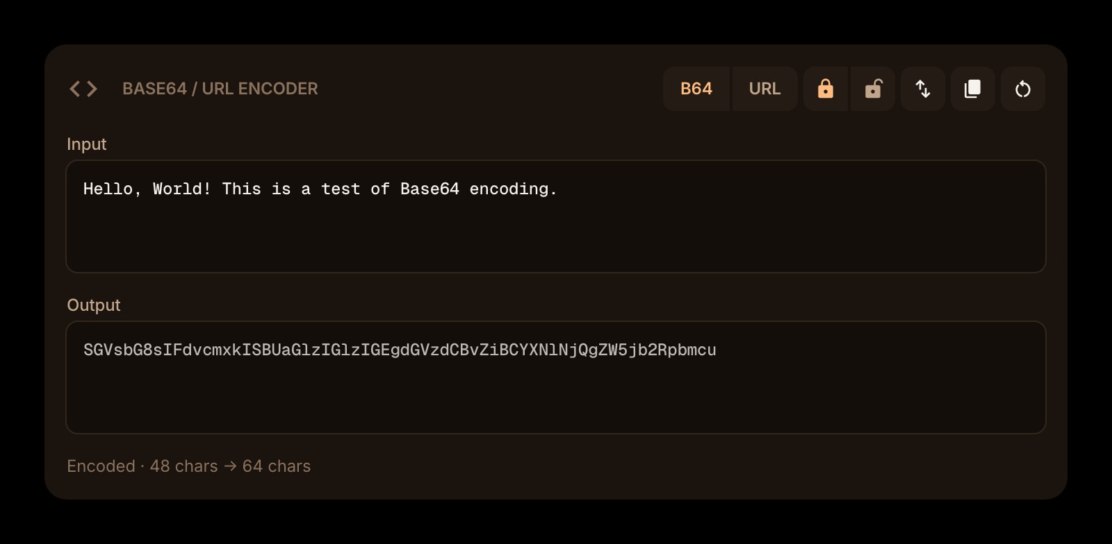 Base64UrlEncoder color dark