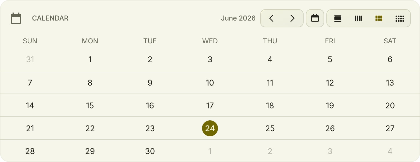 Calendar color light