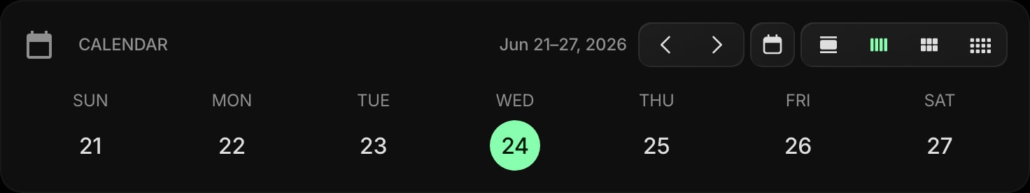 Calendar dark week