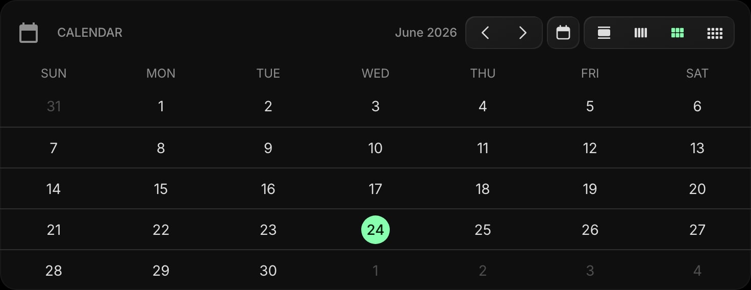 Calendar dark