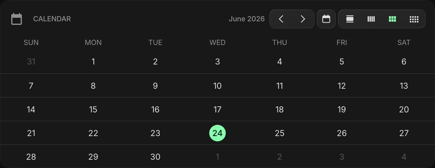 Calendar dim