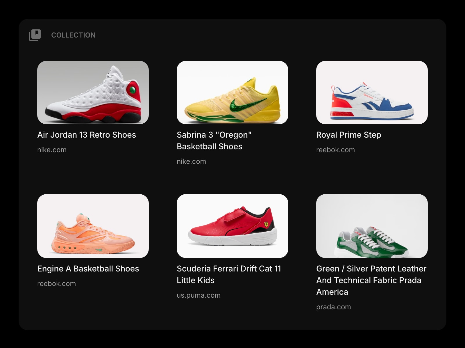 Collection dark grid clear