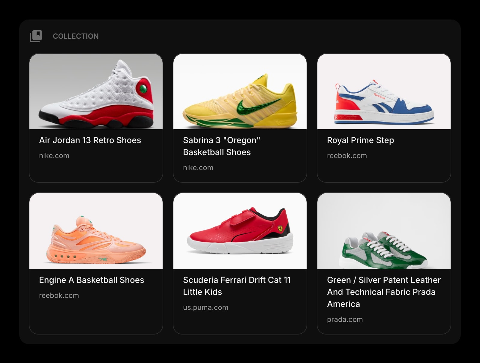 Collection dark grid outline