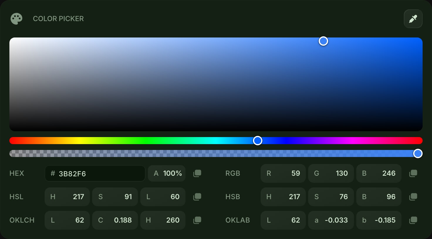 ColorPicker color dim