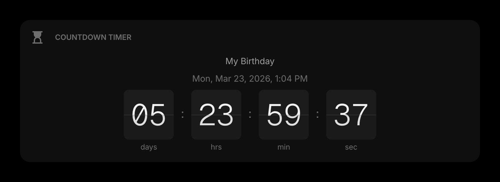 CountdownTimer dark flip