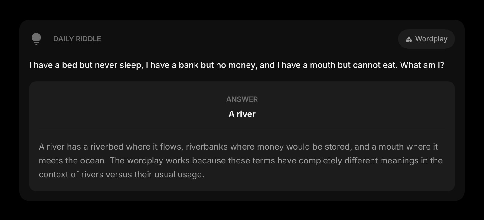 DailyRiddle dark revealed