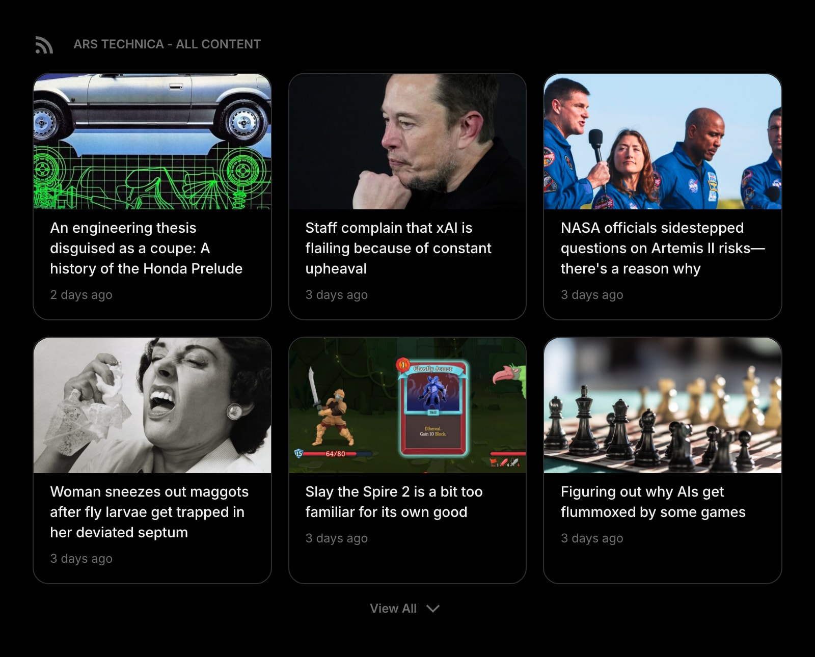 Feed dark grid outline