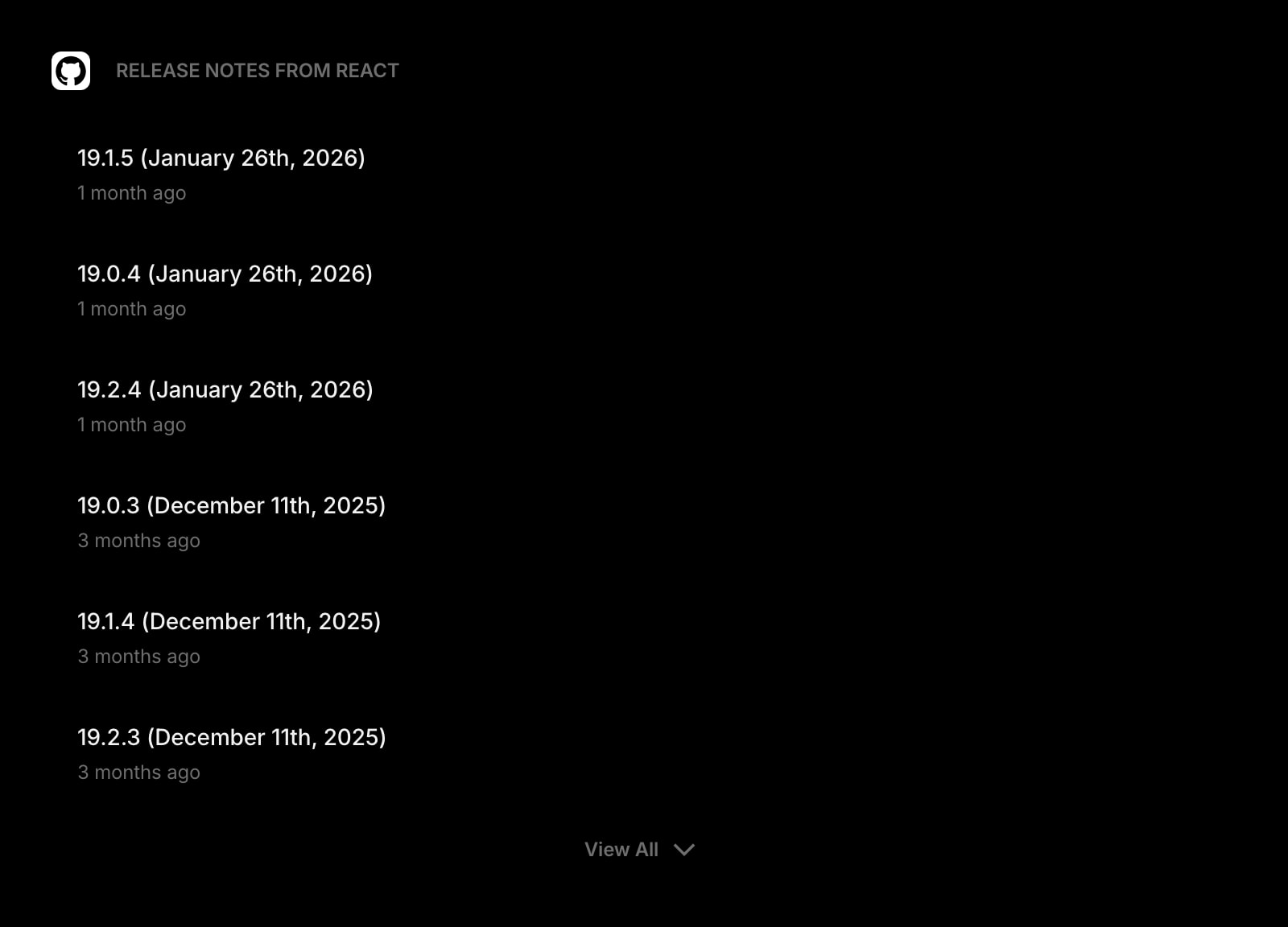 GitHubReleases dark list clear