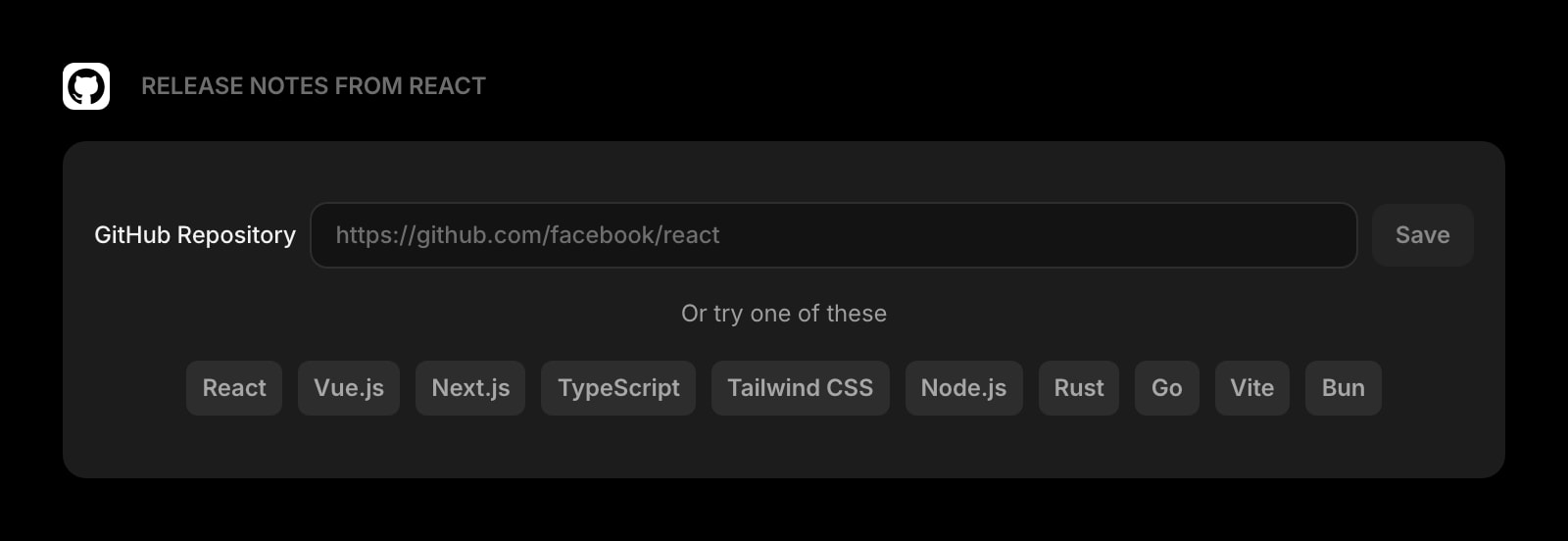 GitHubReleases dark setup