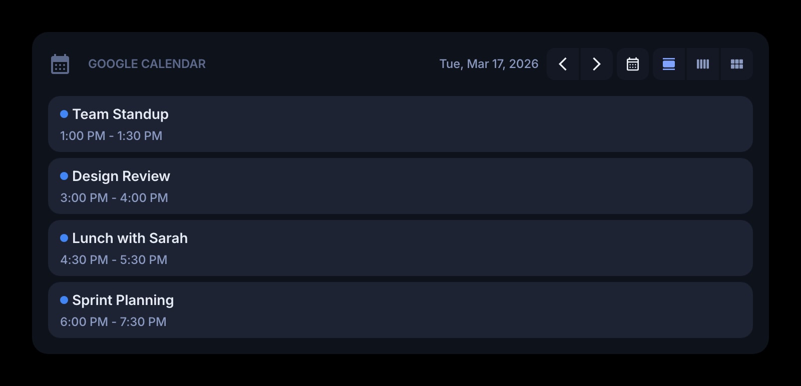 GoogleCalendar color dark
