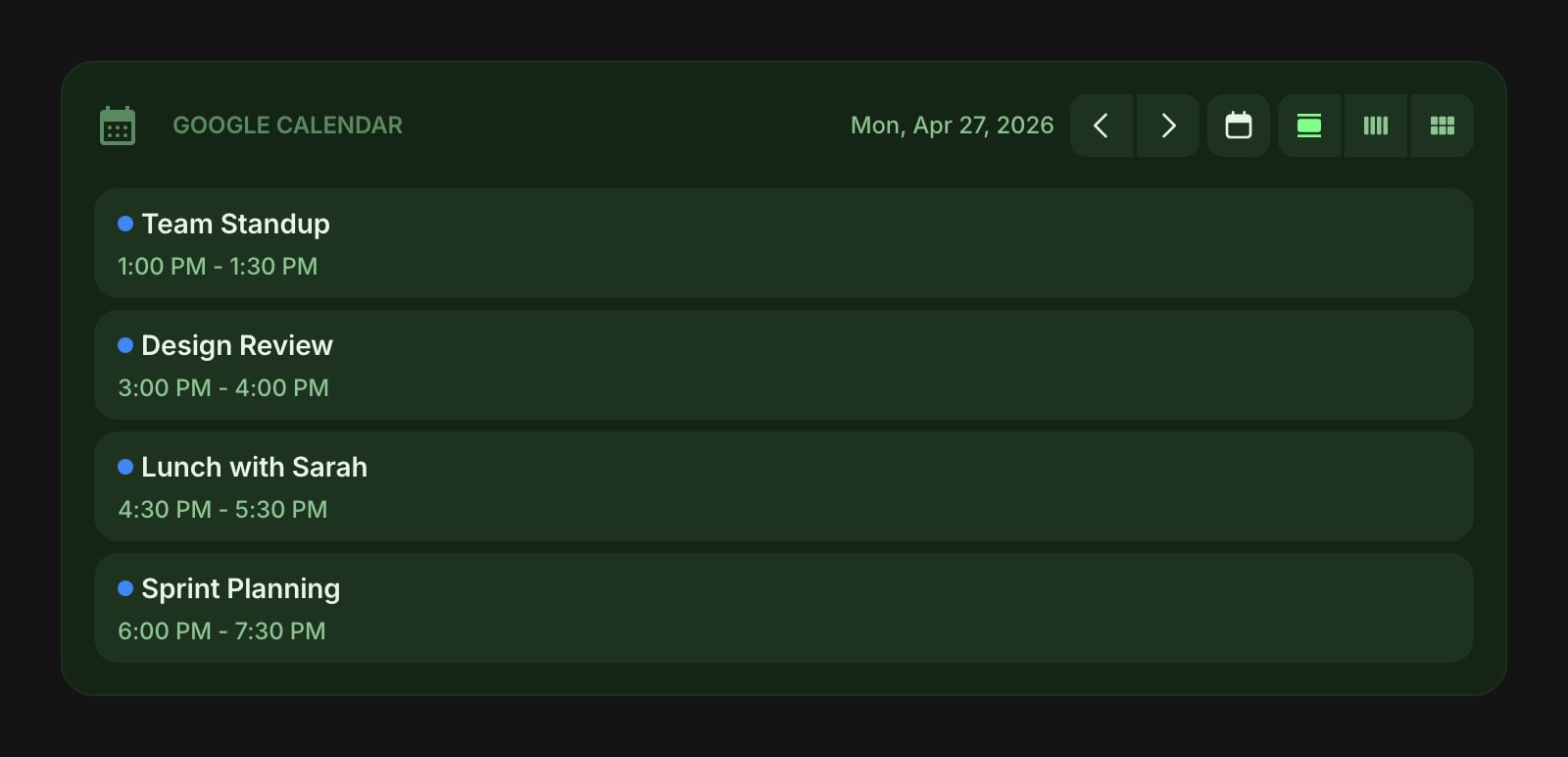 GoogleCalendar color dim