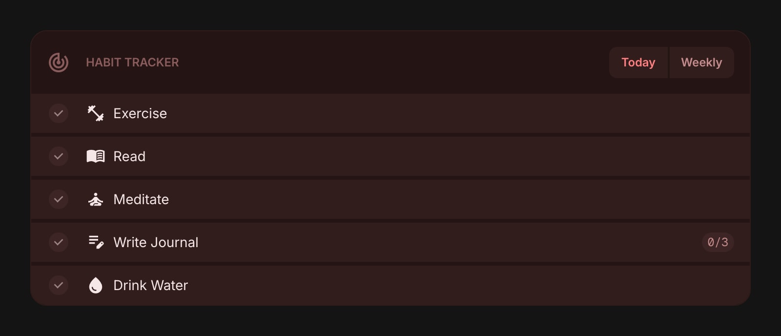 HabitTracker color dim