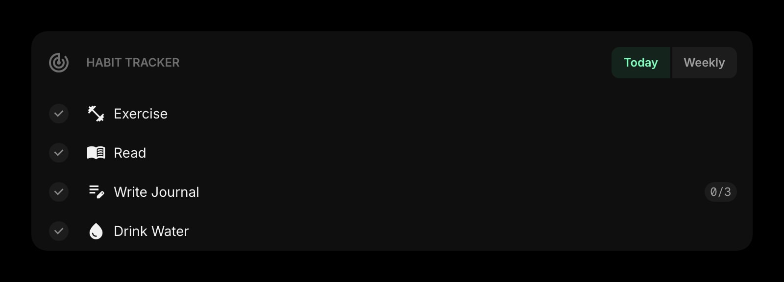 HabitTracker dark today clear