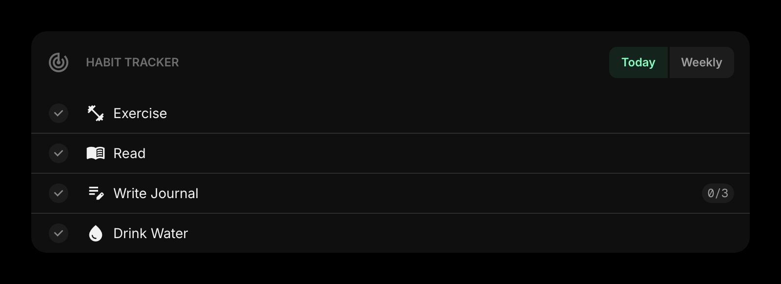 HabitTracker dark today outline
