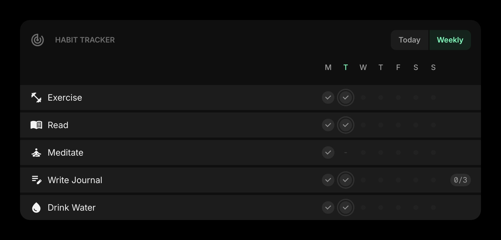 HabitTracker dark week solid