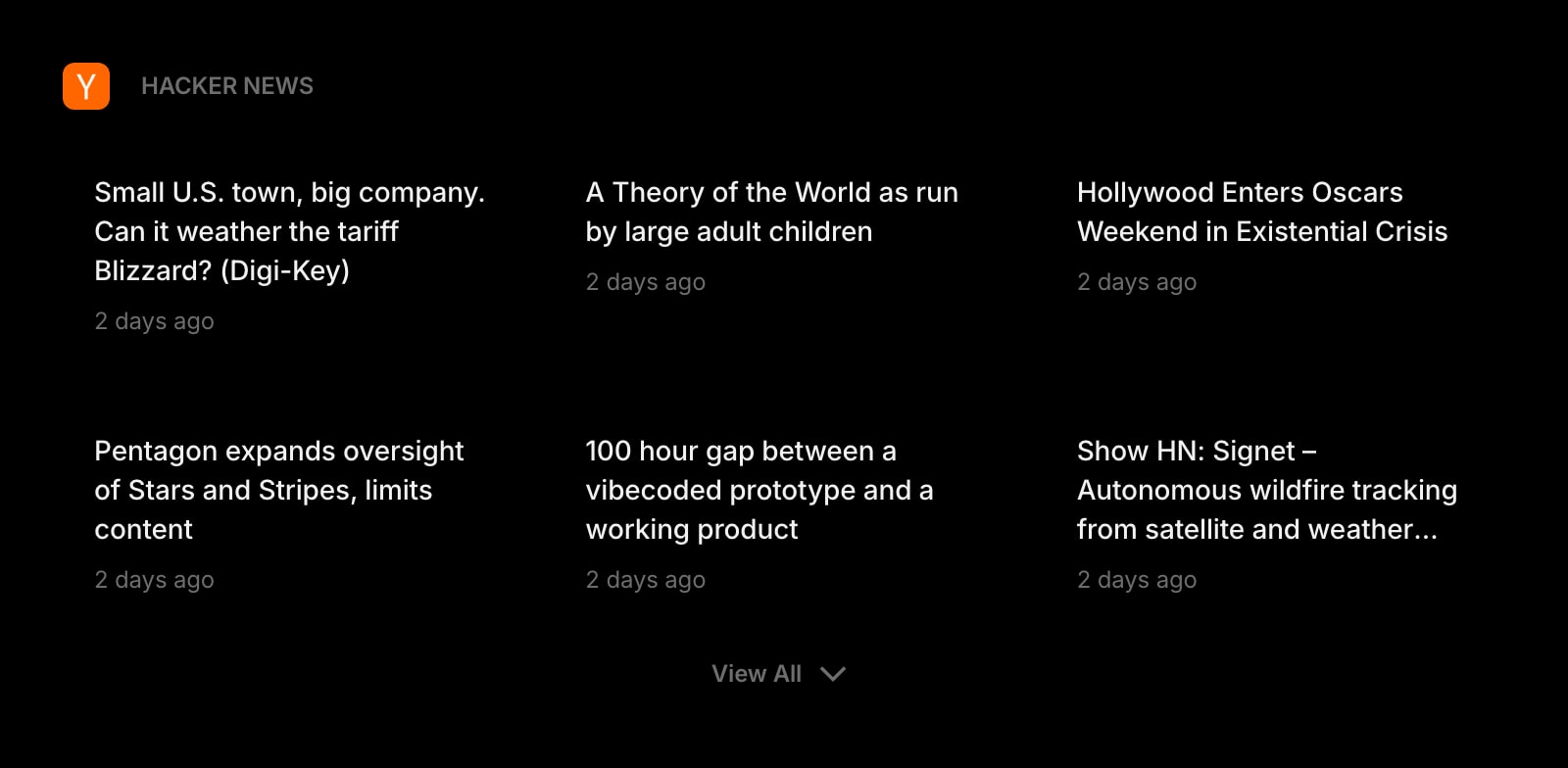 HackerNews dark grid clear