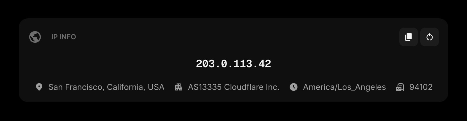 IpInfo dark