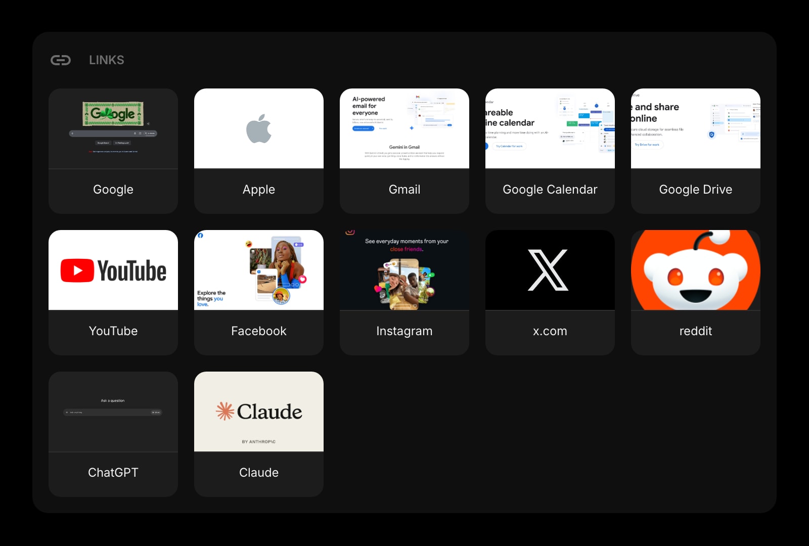 Links dark grid image solid