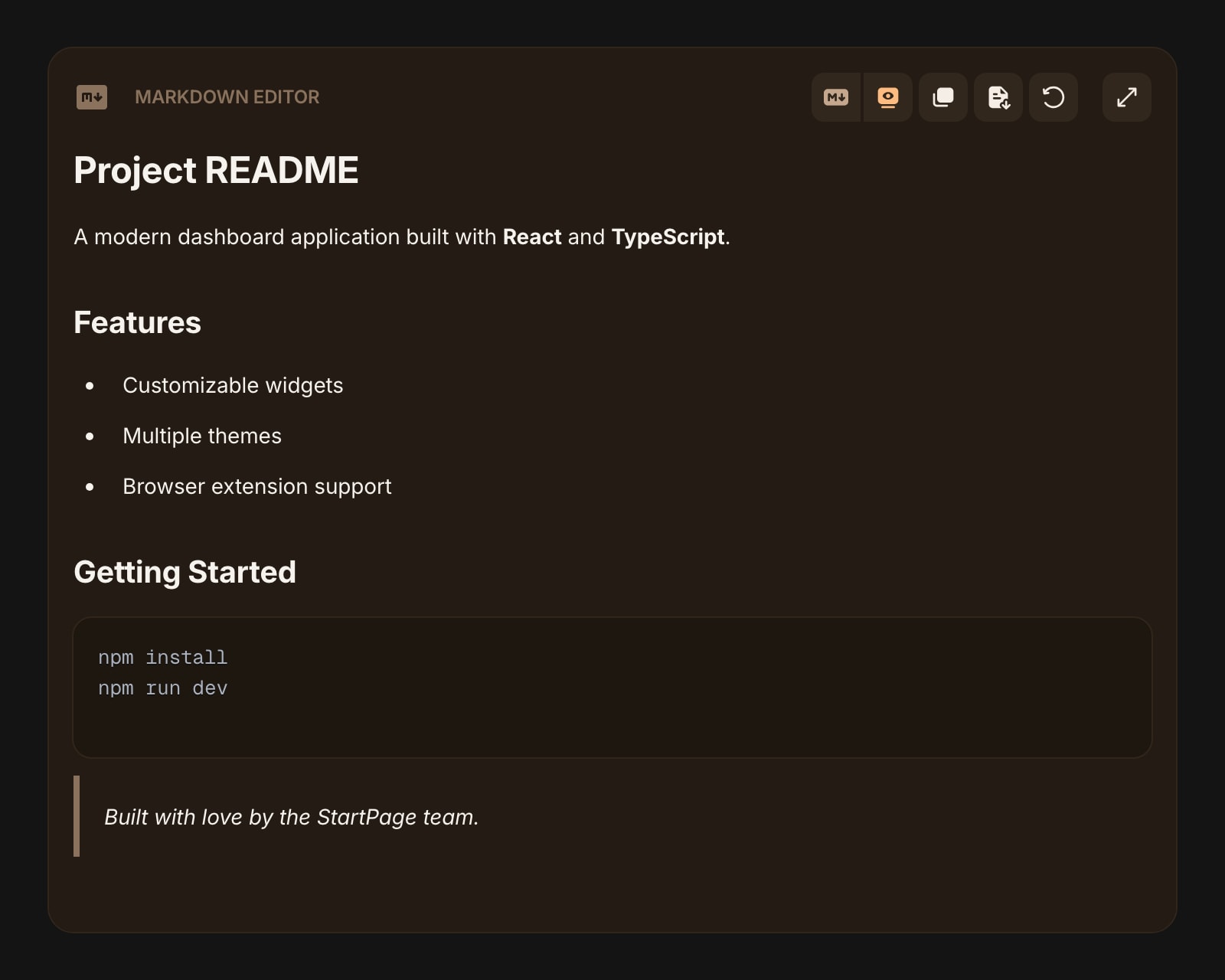 MarkdownEditor color dim