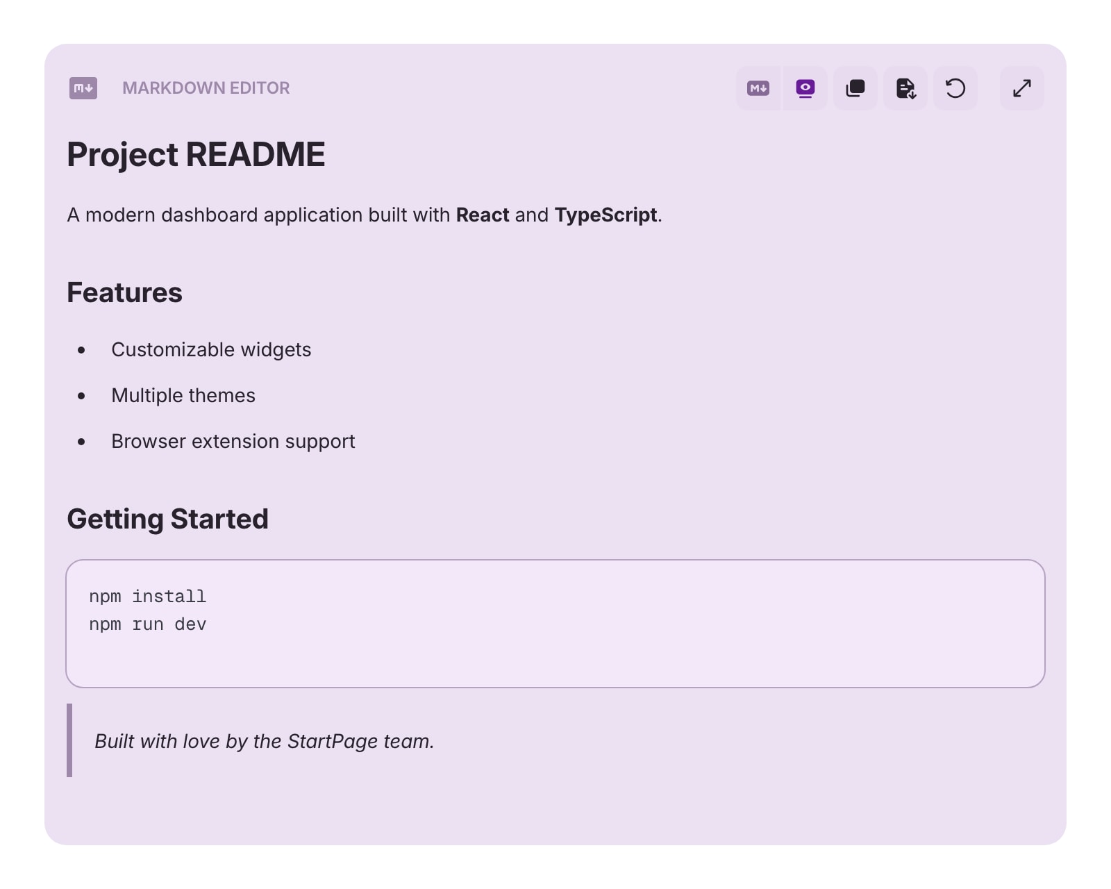MarkdownEditor color light