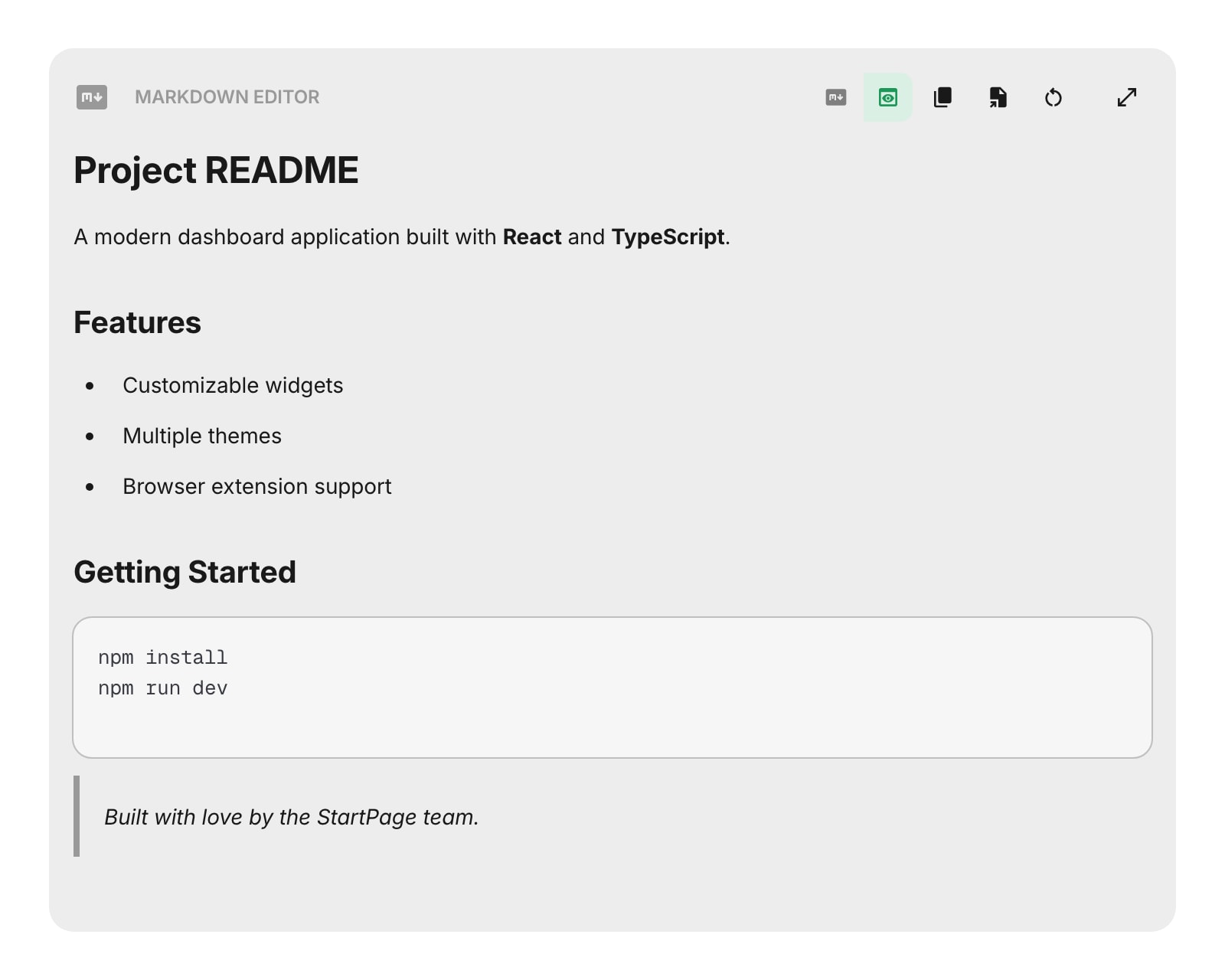 MarkdownEditor light