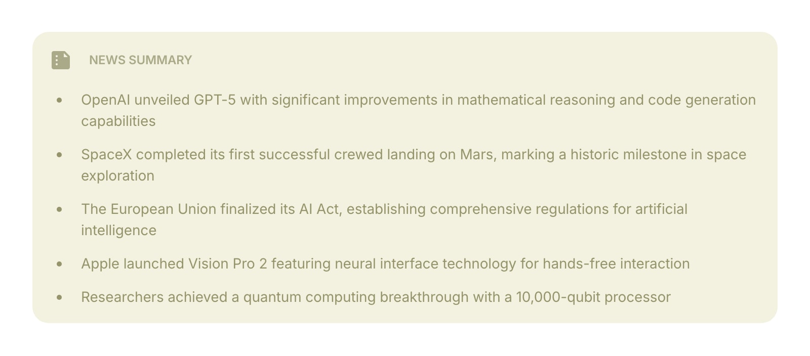 NewsSummary color light