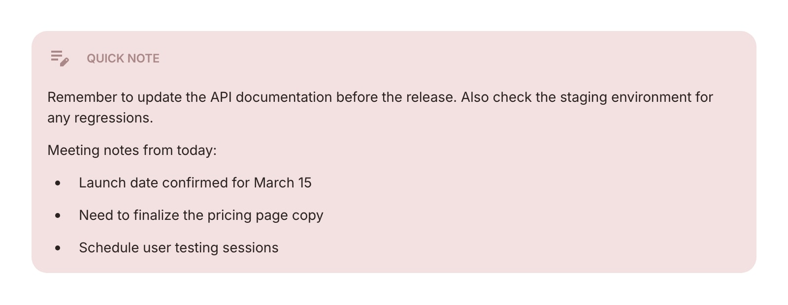 QuickNote color light