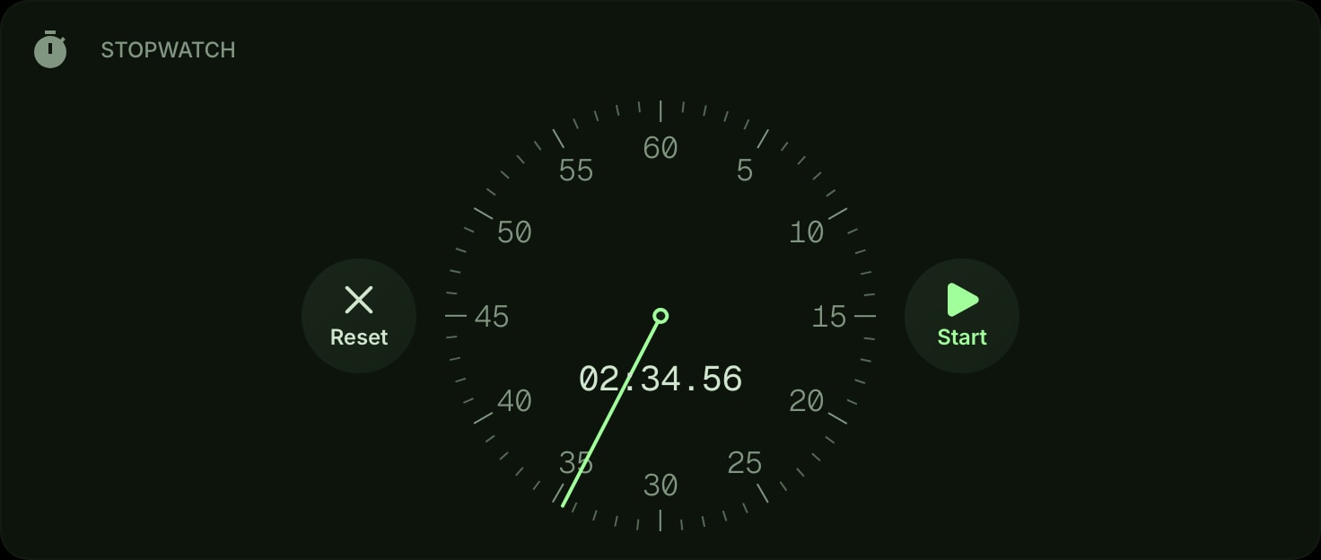 Stopwatch dark watchface usual color