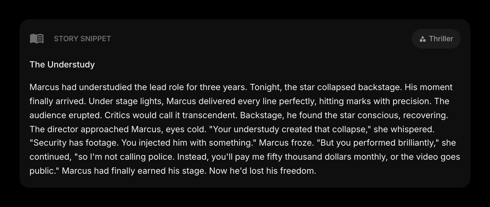 StorySnippet dark
