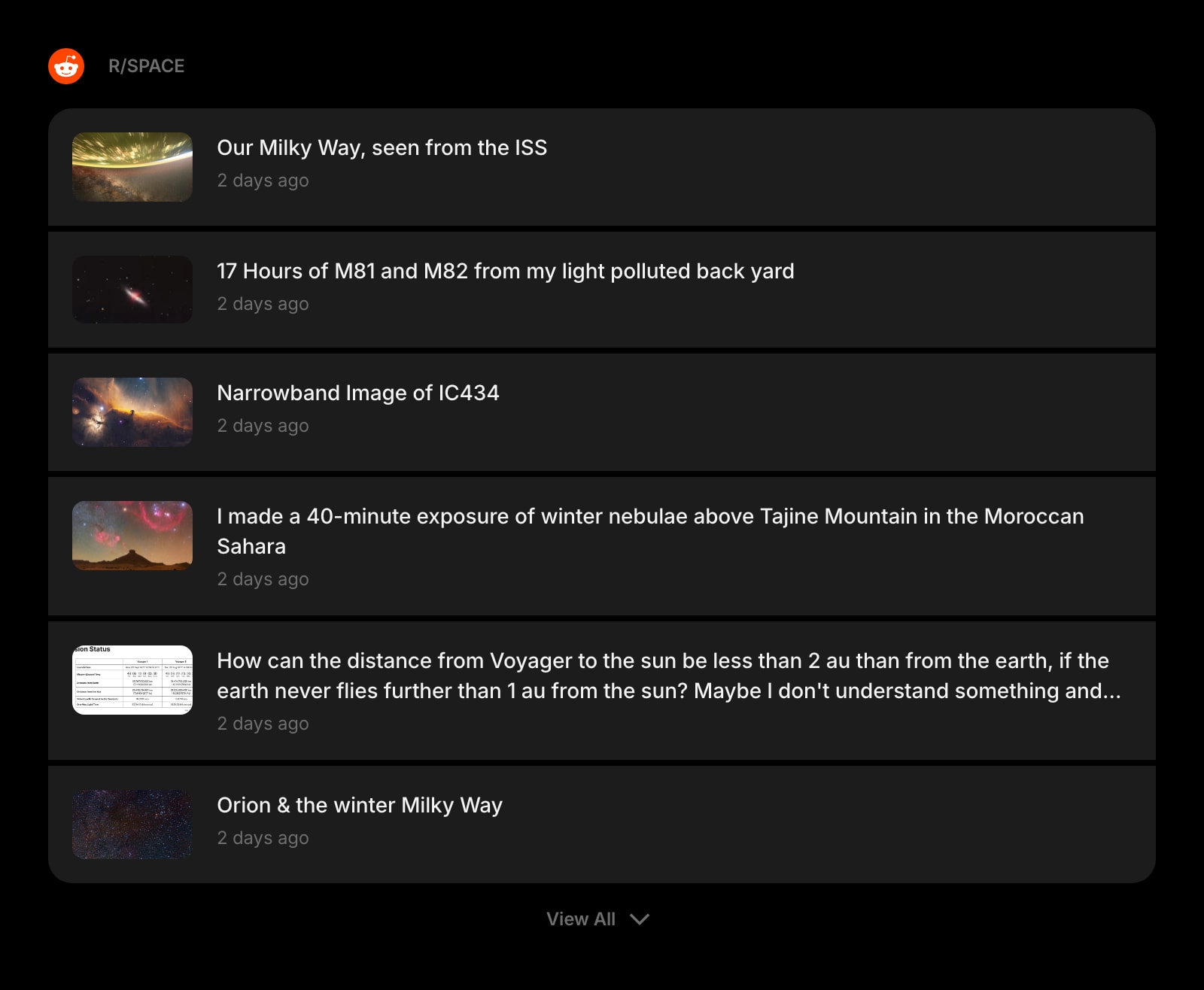 Subreddit dark list solid