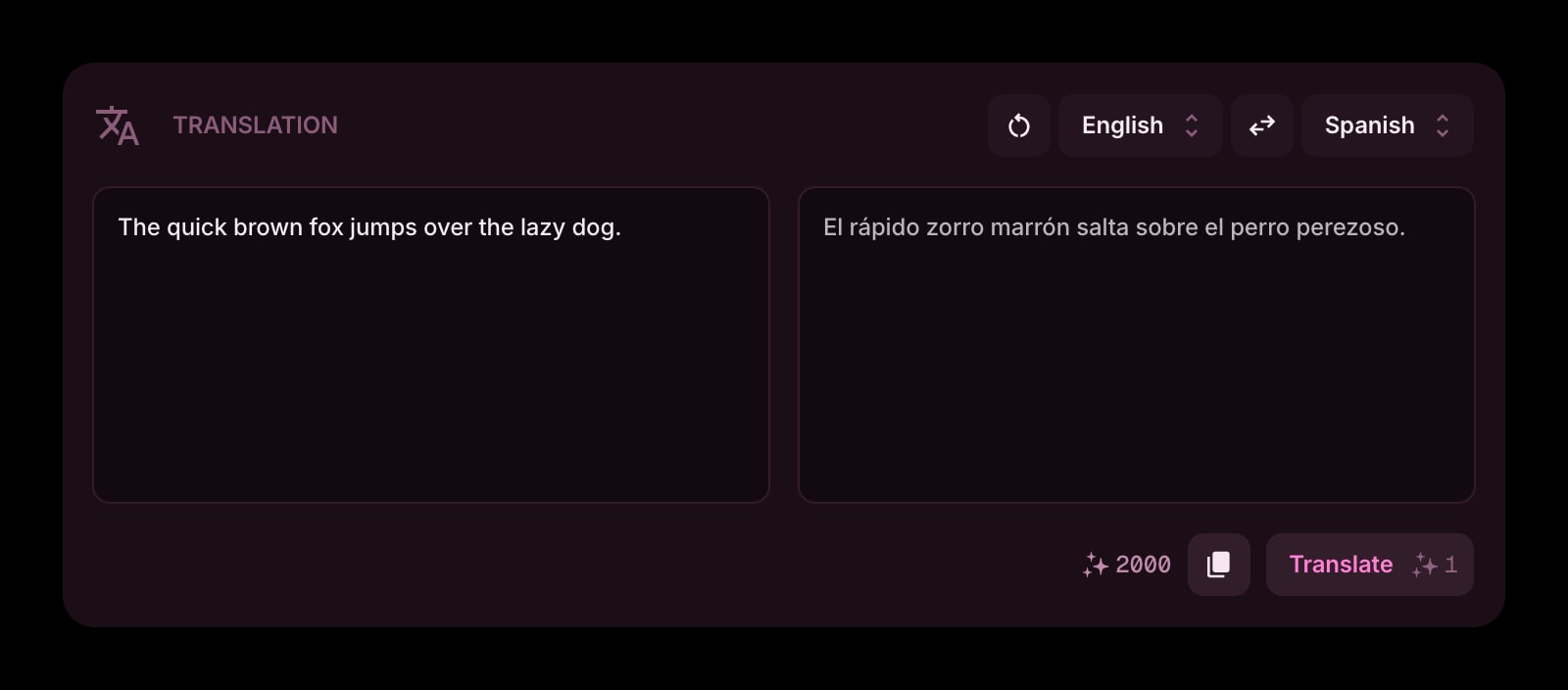 Translation color dark
