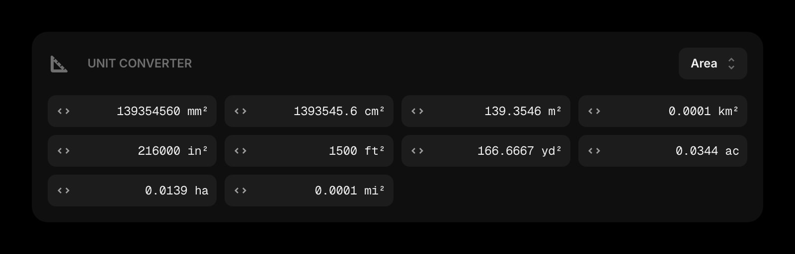 UnitConverter dark area