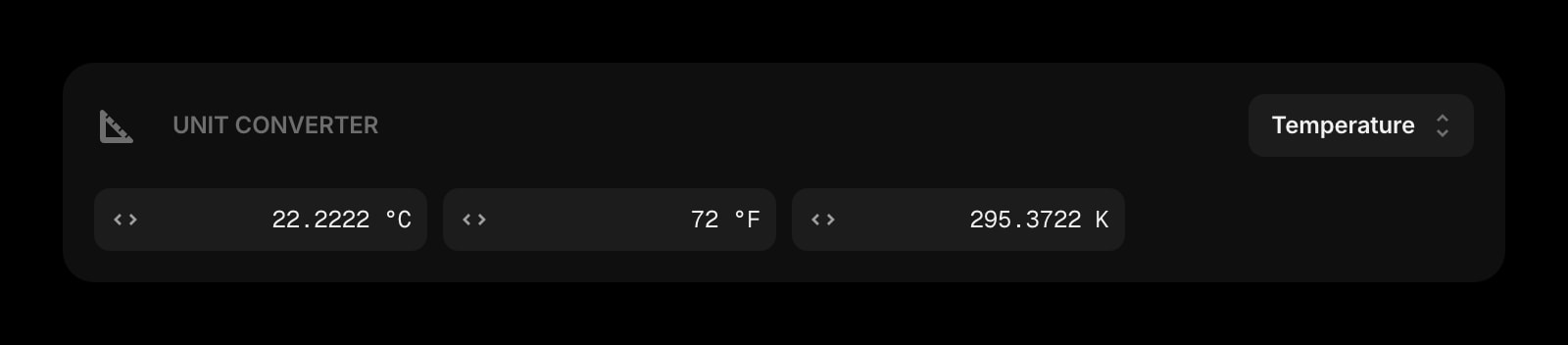 UnitConverter dark temperature