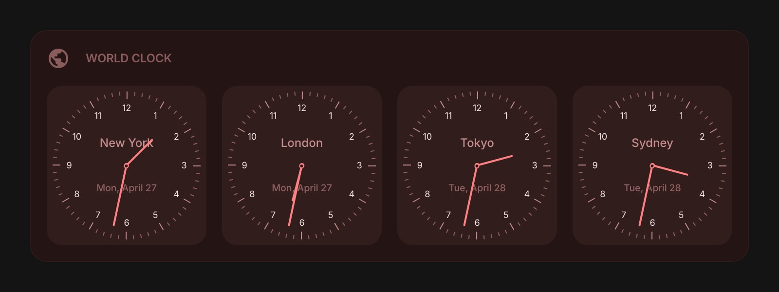 WorldClock color dim