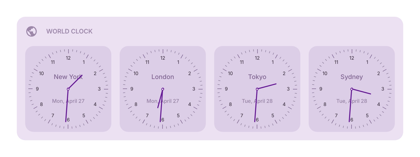 WorldClock color light