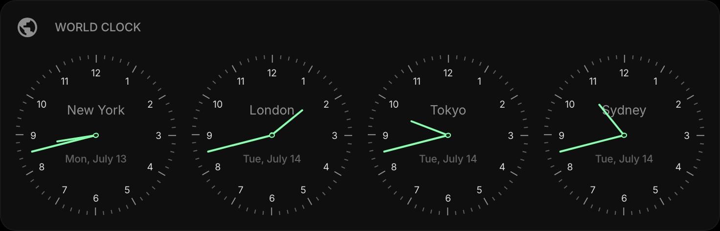WorldClock dark watchface clear