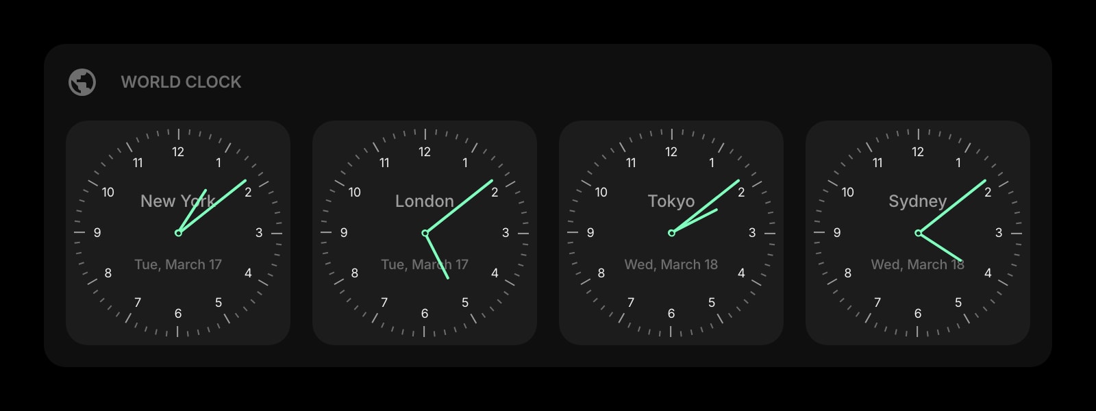 WorldClock dark