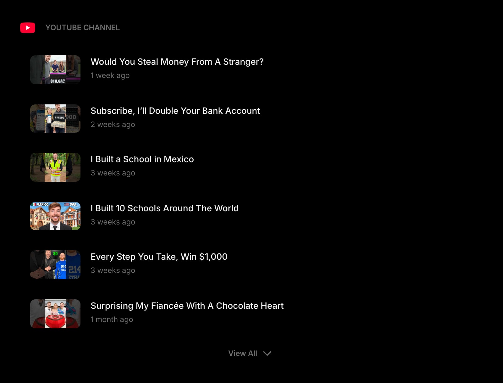 YouTubeChannel dark list clear