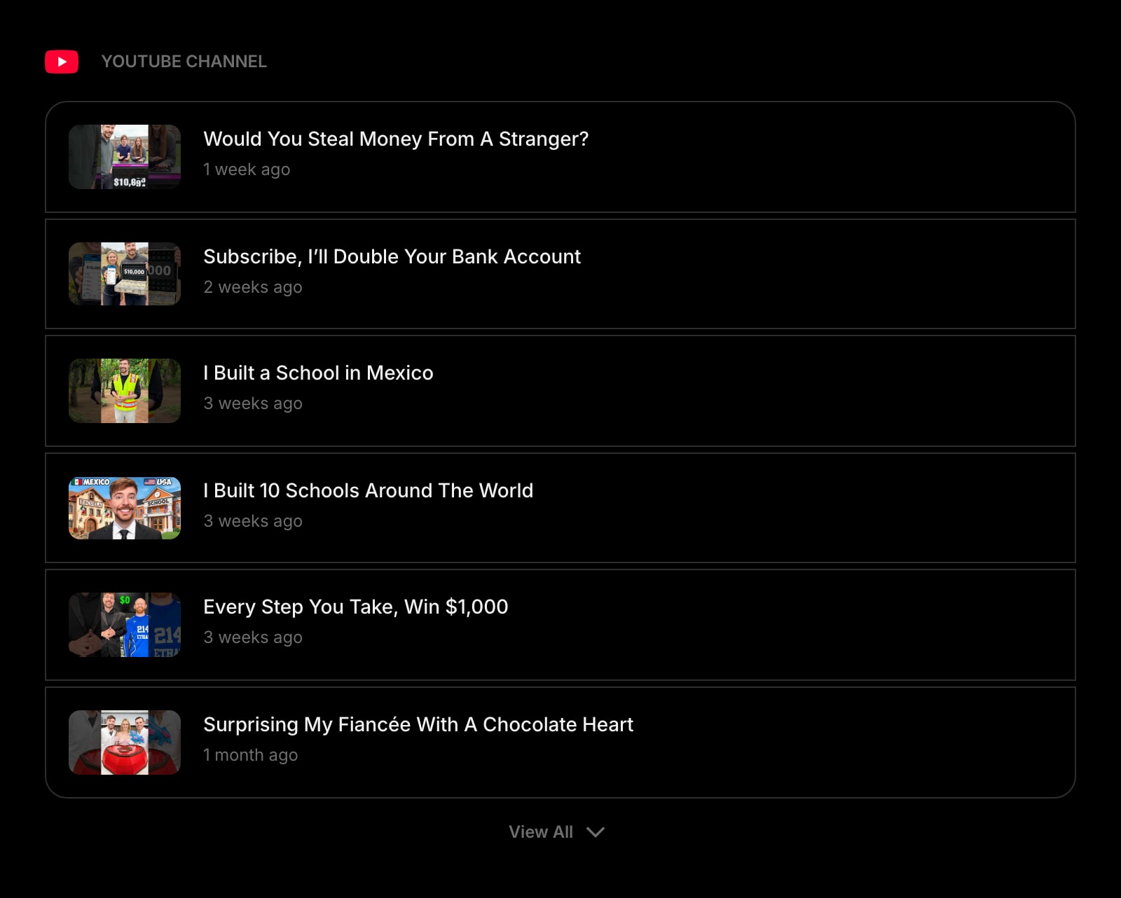 YouTubeChannel dark list outline