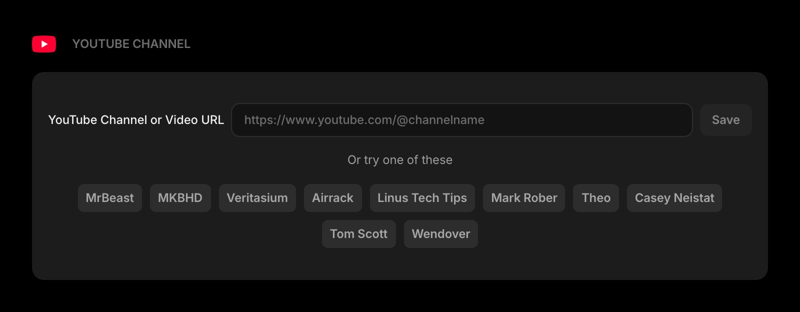 YouTubeChannel dark setup